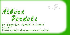 albert perdeli business card